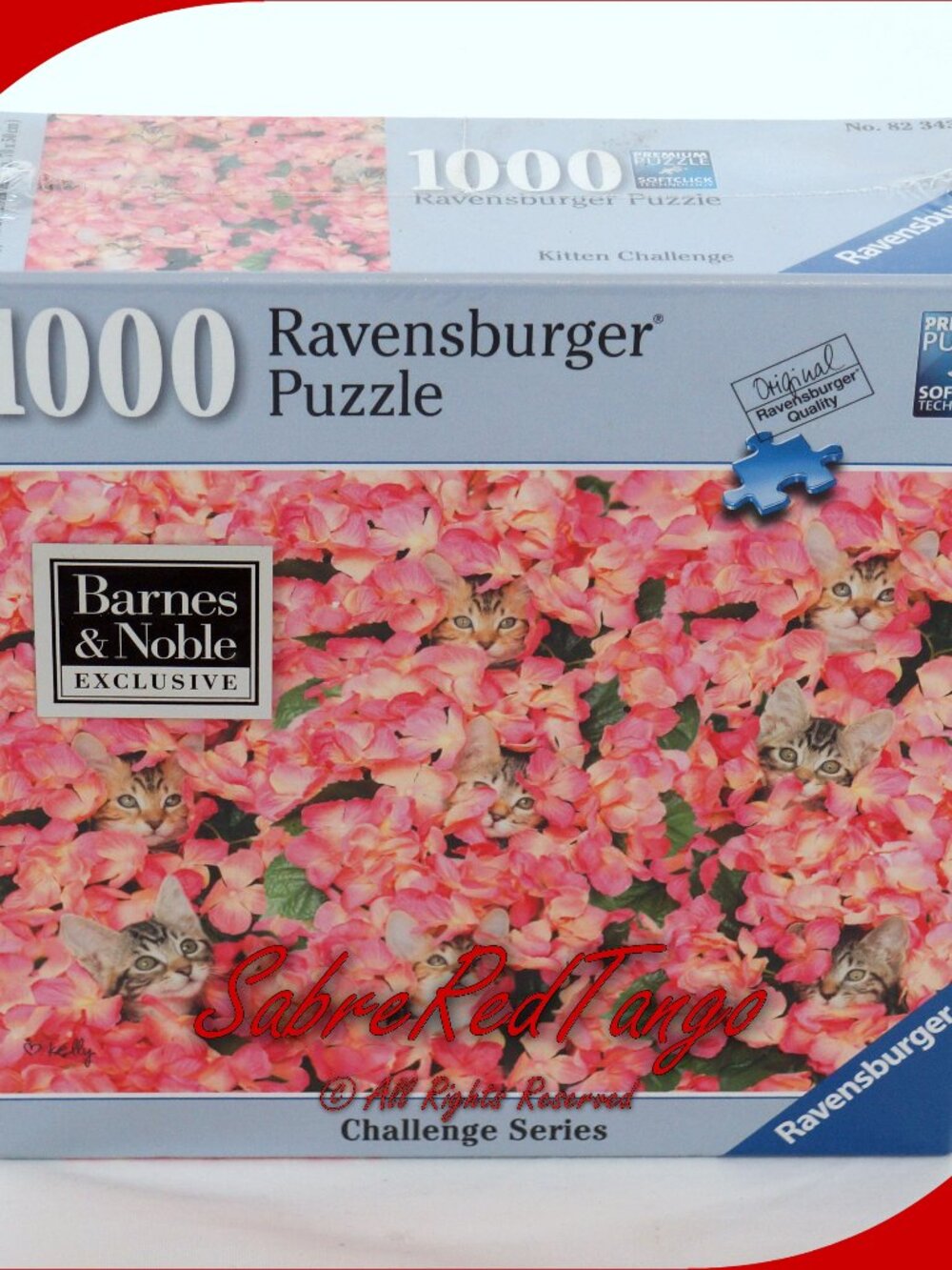 New Sealed Ravensburger Challenge Series Puzzle 1000 Pcs Begonia Kitten #82343